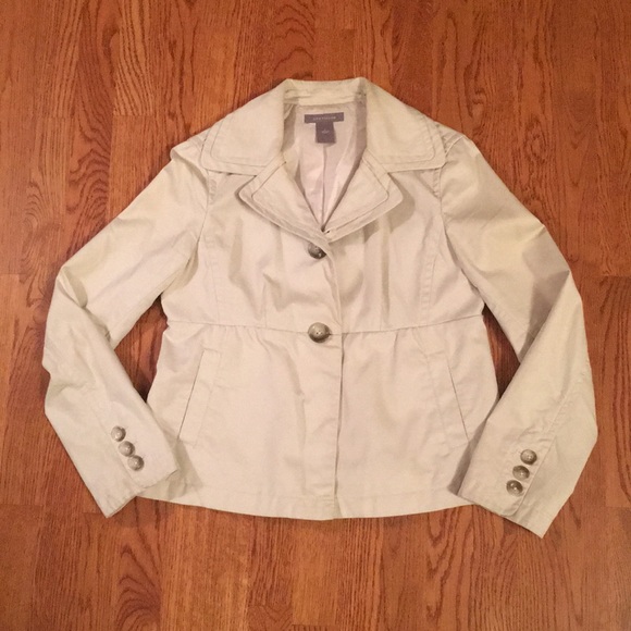 Ann Taylor 100% khaki cotton canvas jacket - Picture 1 of 4